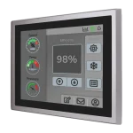 Industrie-Touchpanel mit Edelstahlrahmen und Anzeige für Effizienz