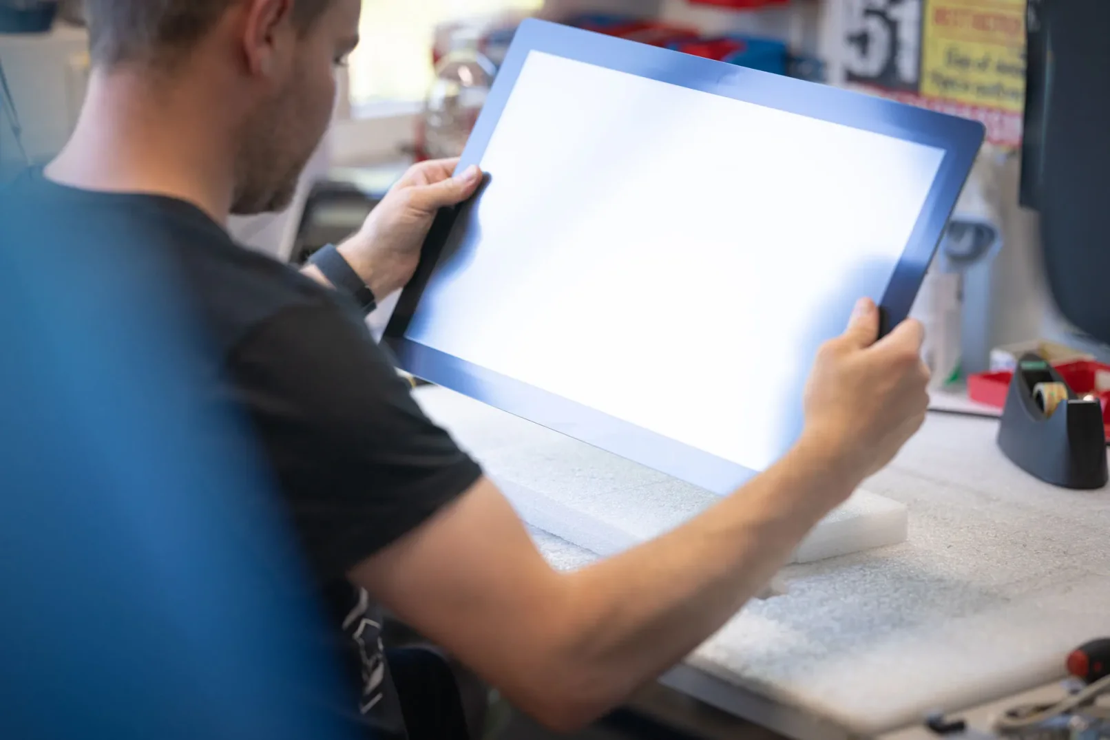 Steve mit Displaysccheibe